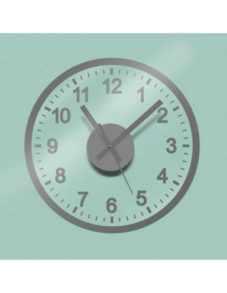 RELOJ PEGATINA COMPLETA PLATA