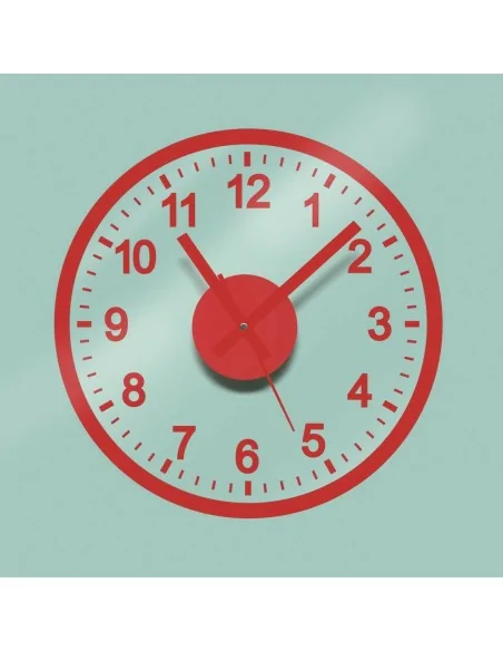 RELOJ PEGATINA COMPLETA ROJO