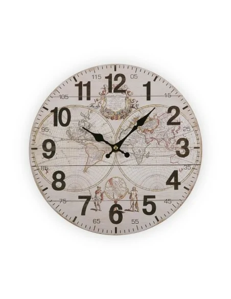 RELOJ MADERA WORLD 28CM