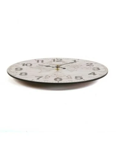 RELOJ MADERA WORLD 28CM