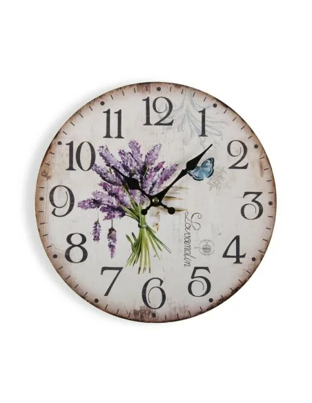 RELOJ DE PARED MADERA FLOWER 29CM