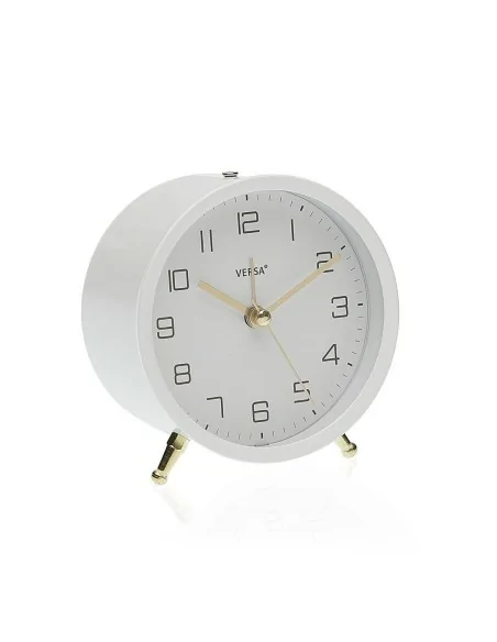 RELOJ DESPERTADOR METAL BLANCO