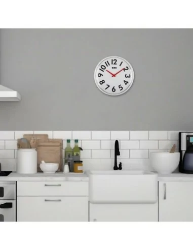 RELOJ BLANCO Y ROJO 33CM