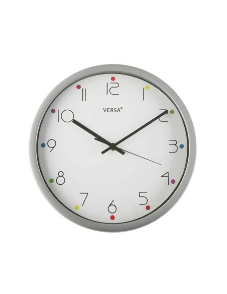 RELOJ DE PARED PUNTOS PLATEADO