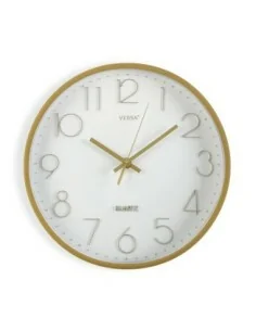 RELOJ DE PARED BLANCO/DORADO