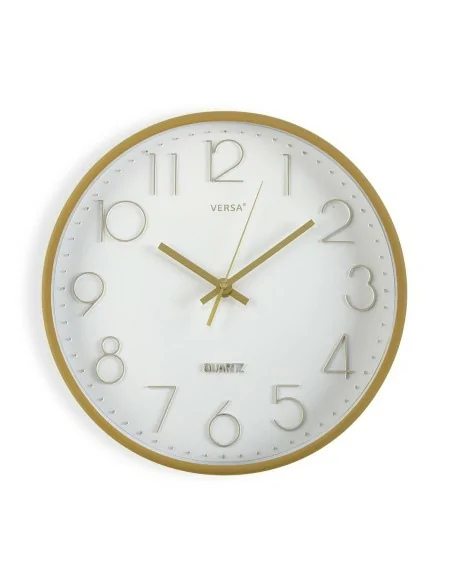 RELOJ DE PARED BLANCO/DORADO