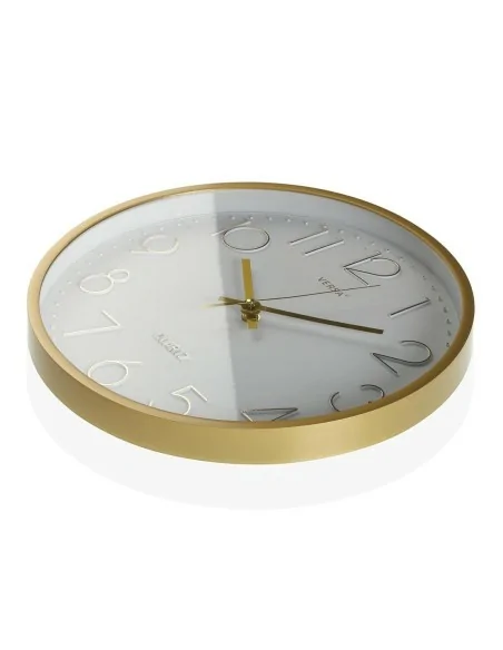 RELOJ DE PARED BLANCO/DORADO