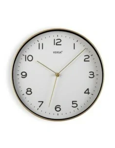 RELOJ BLANCO MARCO DORADO