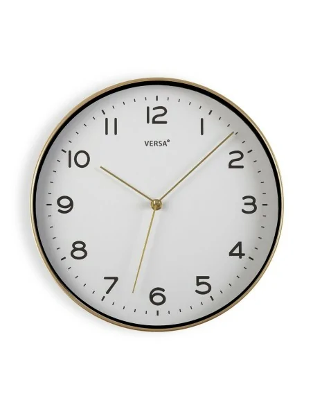 RELOJ BLANCO MARCO DORADO