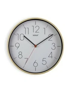RELOJ BLANCO ACABADO MADERA