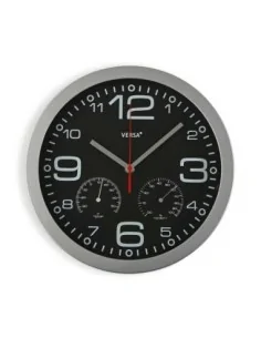 RELOJ NEGRO C/TERMOM- HIGROM.