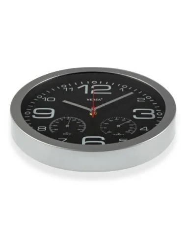 RELOJ NEGRO C/TERMOM- HIGROM.