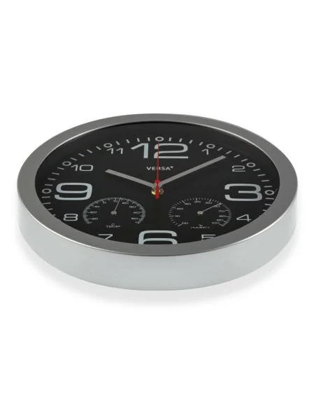 RELOJ NEGRO C/TERMOM- HIGROM.