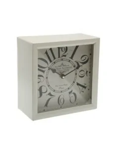 RELOJ SOBREMESA BLANCO CUADRAD
