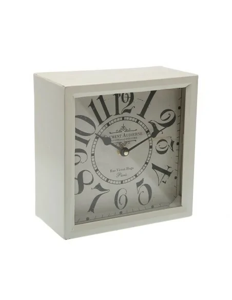 RELOJ SOBREMESA BLANCO CUADRAD