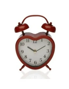 RELOJ MESA CORAZON ROJO