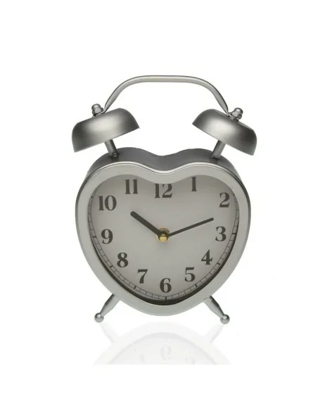 RELOJ MESA CORAZON PLATA