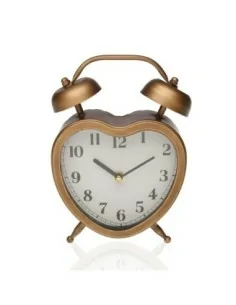 RELOJ MESA CORAZON DORADO