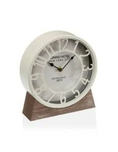 RELOJ MESA METAL BLANCO 20 CM