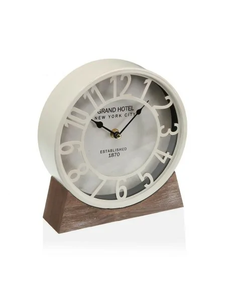 RELOJ MESA METAL BLANCO 20 CM