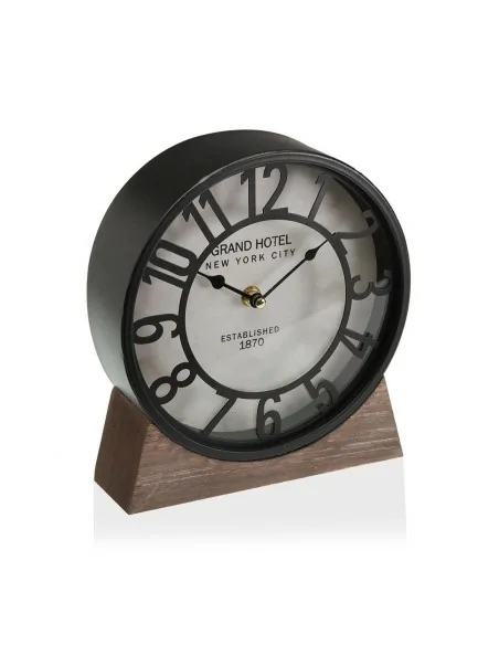 RELOJ MESA METAL NEGRO 20 CM