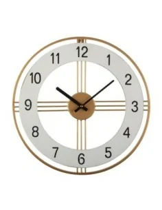 RELOJ PARED BLANCO Y DORADO