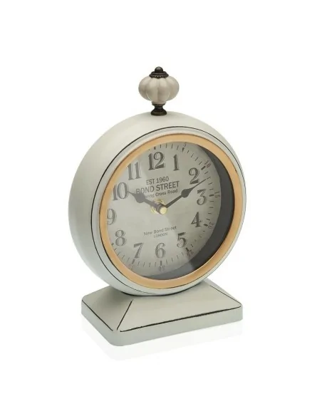 RELOJ SOBREMESA GRIS DISEÑO REDONDO