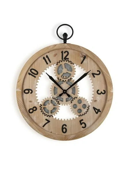 RELOJ PARED MADERA Y METAL 60