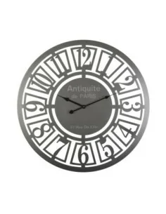 RELOJ PARED METAL PLATA