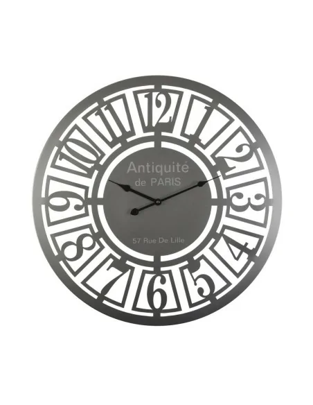 RELOJ PARED METAL PLATA