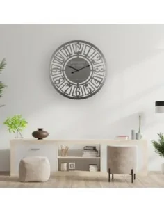 RELOJ PARED METAL PLATA 2
