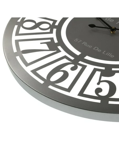 RELOJ PARED METAL PLATA