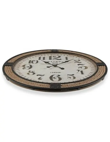 RELOJ PARED MADERA Y METAL SHIP 80