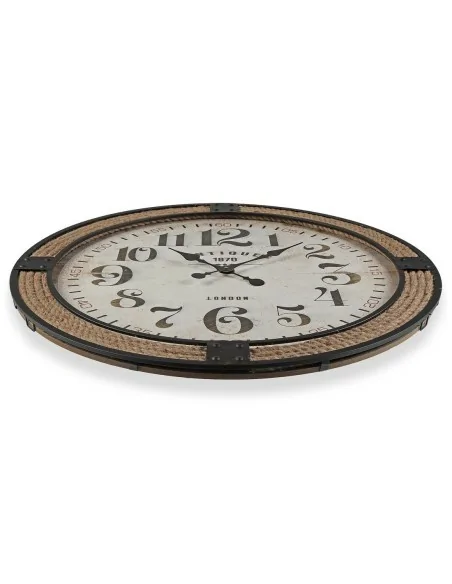 RELOJ PARED MADERA Y METAL SHIP 80