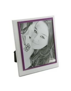 PORTAFOTO BLANCO Y MORADO
