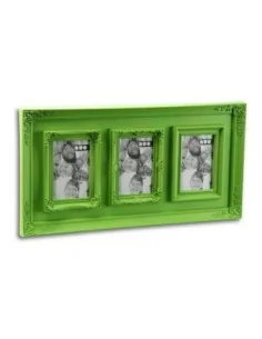PORTAFOTOS 3 VENTANAS VERDE