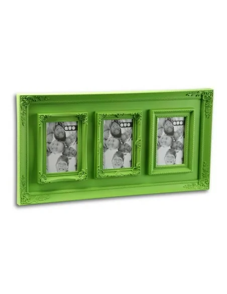 PORTAFOTOS 3 VENTANAS VERDE