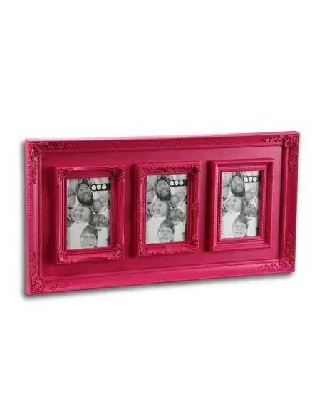PORTAFTOS 3 VENTANAS FUCSIA
