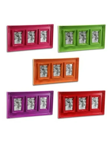 PORTAFTOS 3 VENTANAS FUCSIA