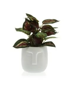 MACETA CERAMICA TIKI BLANCO 2