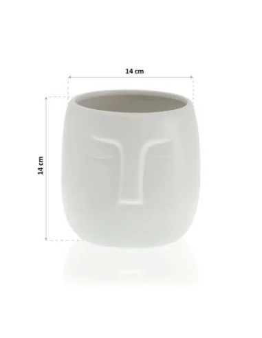 MACETA CERAMICA TIKI BLANCO MACETA CERAMICA TIKI BLANCO