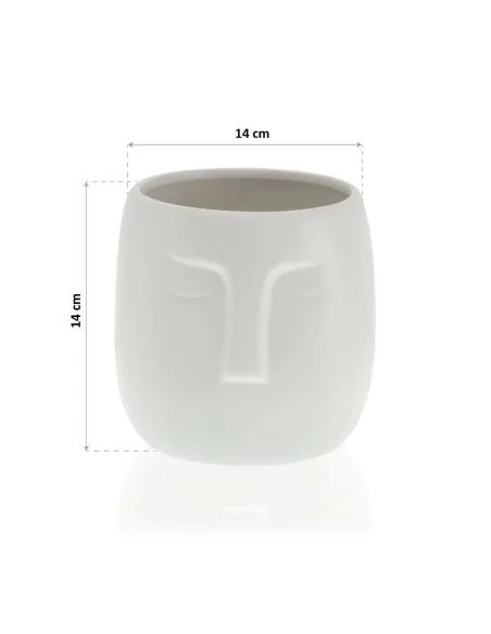 MACETA CERAMICA TIKI BLANCO