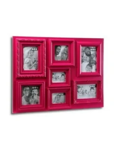 PORTAFOTOS 7 VENTANAS FUCSIA