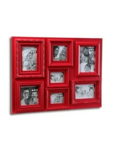 PORTAFOTOS 7 VENTANAS ROJO