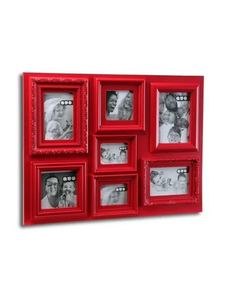 PORTAFOTOS 7 VENTANAS ROJO