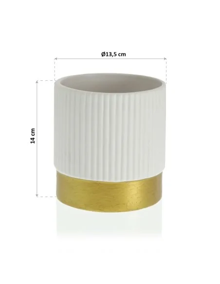 MACETA CERAMICA BLANCA 13,5x14