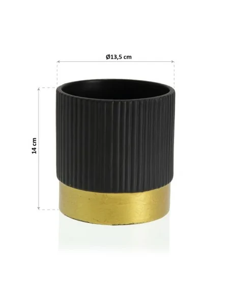 MACETA CERAMICA NEGRA 13,5x14
