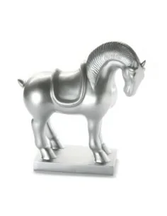 FIGURA CABALLO PLATEADO