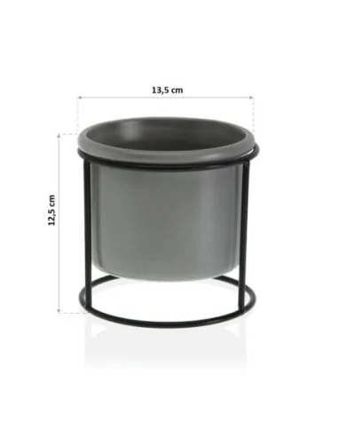 MACETA GRIS C/ BASE METAL MACETA GRIS C/ BASE METAL