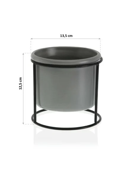 MACETA GRIS C/ BASE METAL